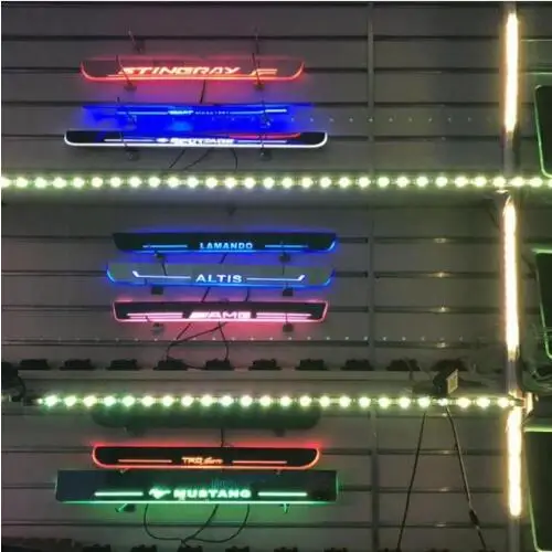 

Osmrk Waterproof Ultrathin Acrylic LED moving door scuff door sill light plate, Pathway light for audi A6 PS6