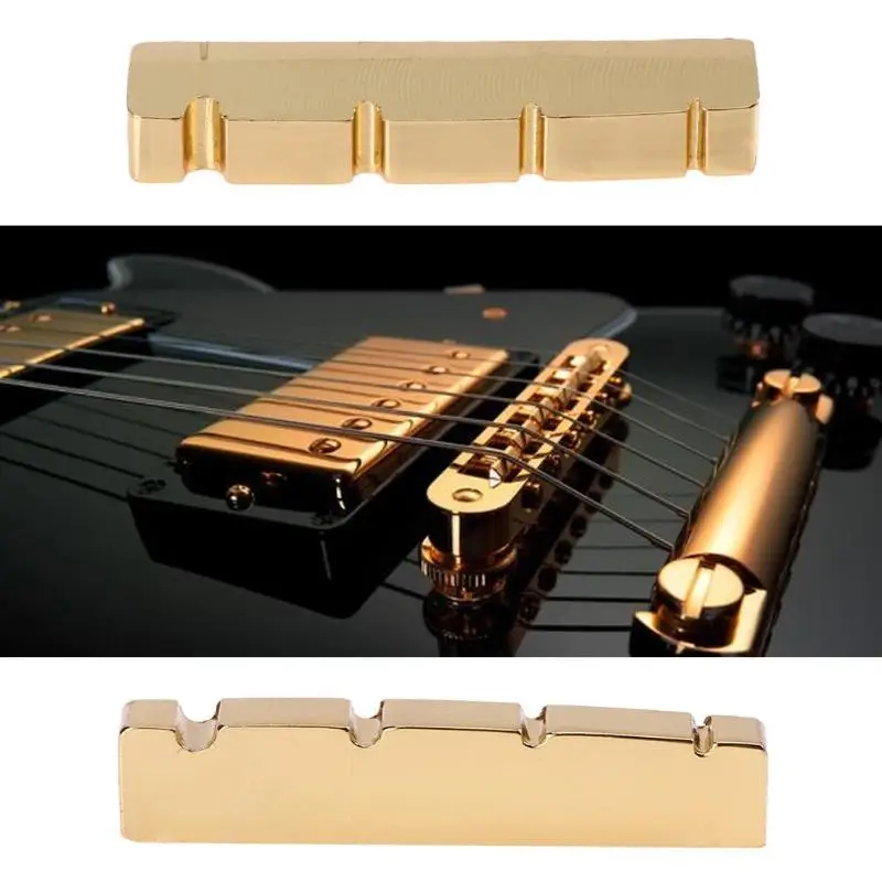 42mm Slotted Brass Metal String Nut for 4-String Electric Bass Guitar Professional Stringed Instruments Guitar Parts Accessories