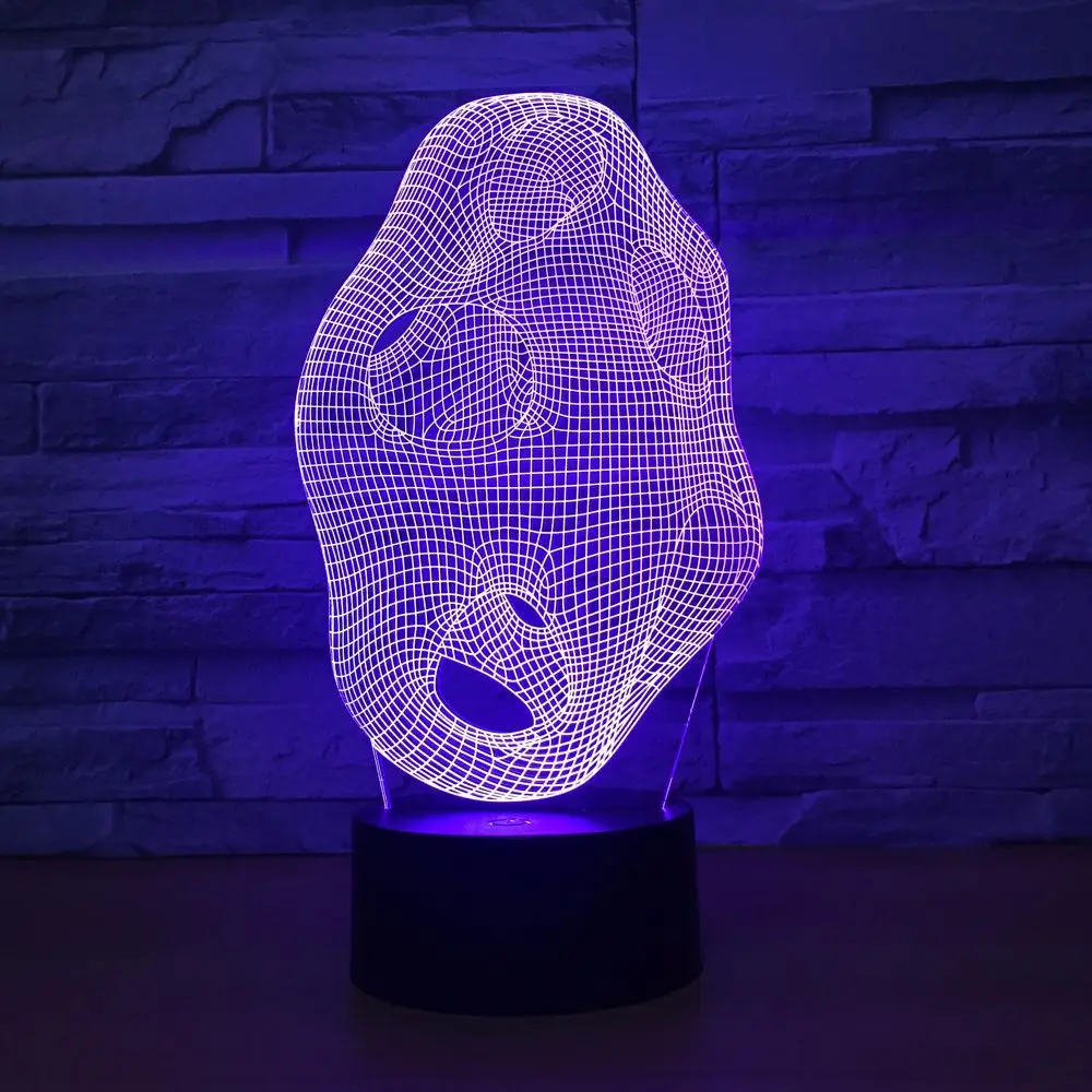 3D лампа художественная абстракция 7 цветов Светодиодная Ночная для детей
