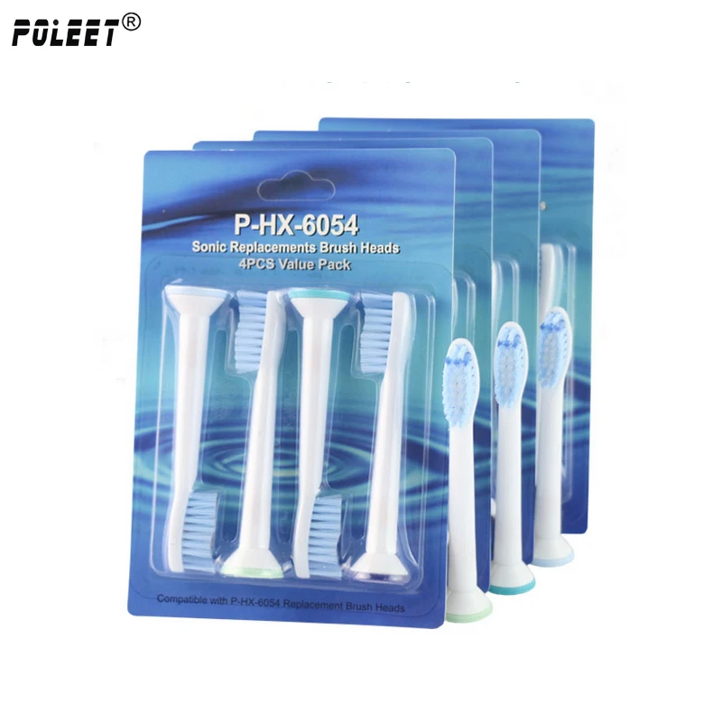 Poleet 80 шт./лот сменные головки для электрической зубной щетки HX6054 P-HX-6054 для Philips головка зубной щетки мягкая щетина гигиена полости рта