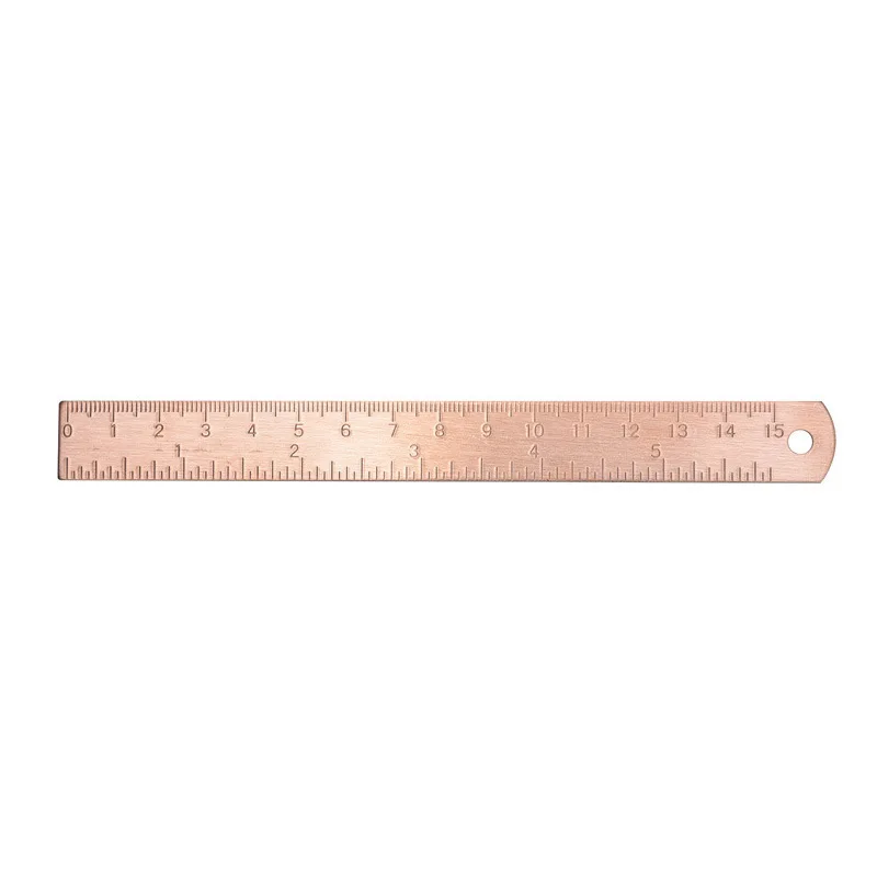 Rose gold 1 шт. 15 см латунная Закладка-линейка Chancery розовое золото измерительная прямая Линейка для школьных канцелярских принадлежностей металлические инструменты для рисования - Цвет: Rose gold