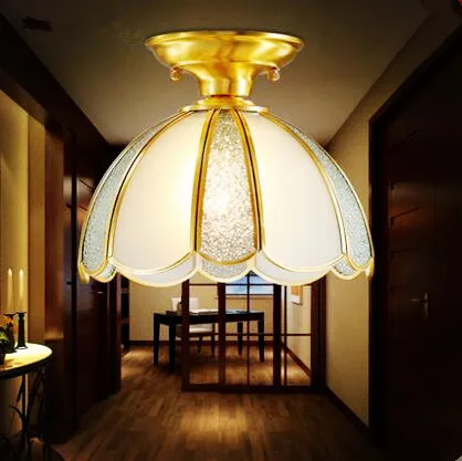 Американский Скандинавский медный светодиодный потолочный светильник для