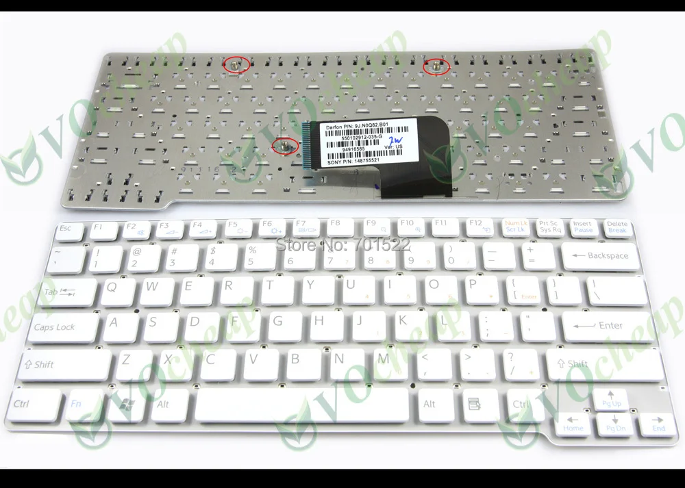 

New Laptop keyboard for Sony VPC VGN CW PCG-61111L PCG-61112L PCG-61411L PCG-61113T white US version - 148755521 9J.N0Q82.B01