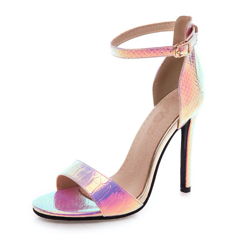 Женские босоножки на очень высоких каблуках FEDONAS черные с пряжкой обувь для