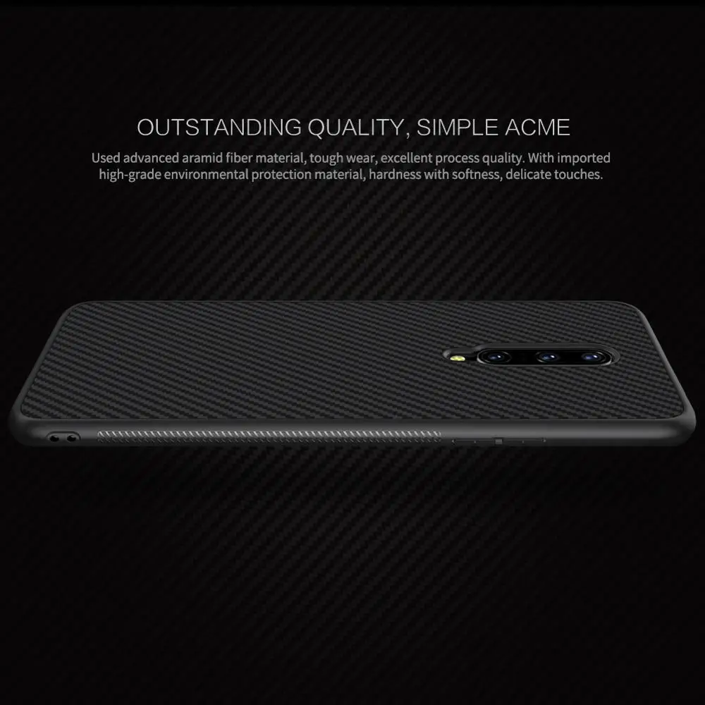 NILLKIN Synthetic Fiber Case for Oneplus 7 Luxury Slim Carbon PP Plastic Back Cover Phone Cases For pro | Мобильные телефоны и
