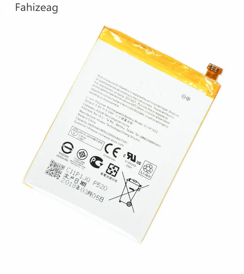 Сменный аккумулятор fahizeag 2400 мАч Вт/ч C11P1423 для Asus Zenfone ZE500CL Z00D | Мобильные телефоны и