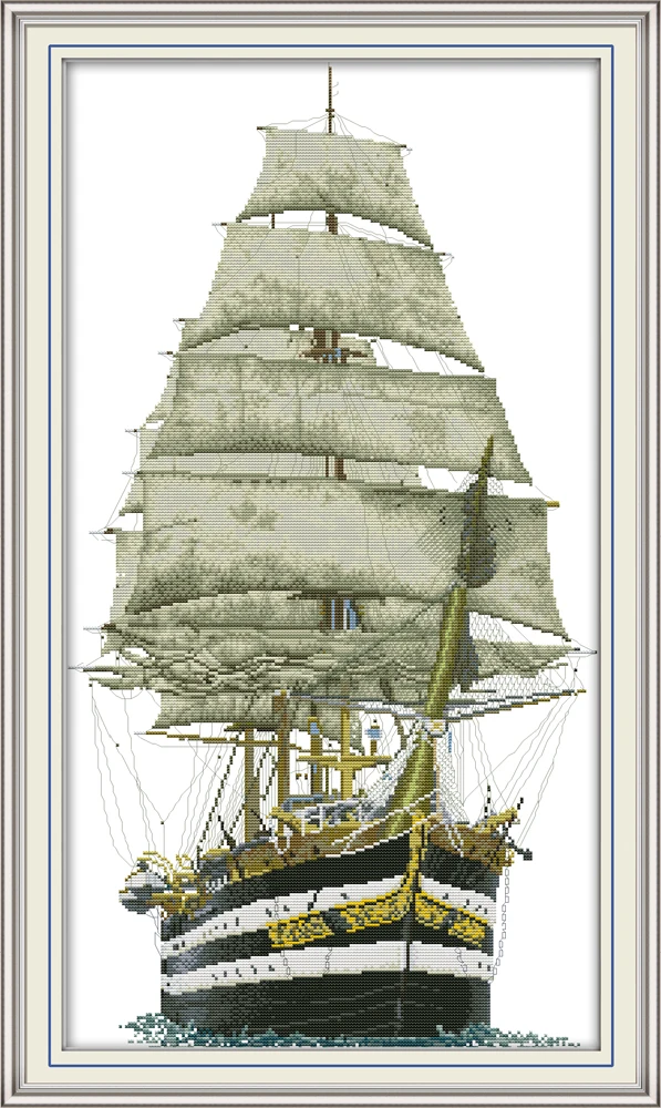 Ancient warship cross stitch kit aida 14ct 11ct count print canvas stitches needlework embroidery DIY handmade | Дом и сад
