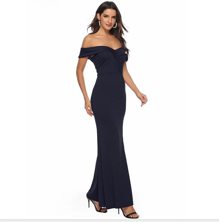 2019 NEW fashion wine V neck Split dress floor-length party evening gown long | Свадьбы и торжества