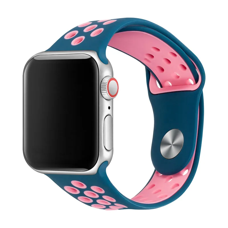 Силиконовые замена спортивный ремешок для наручных часов Apple Watch 38 мм 40 мм 42 44 мм браслет ремешок для наручных часов iWatch серии 5/4/3/2/1 81010