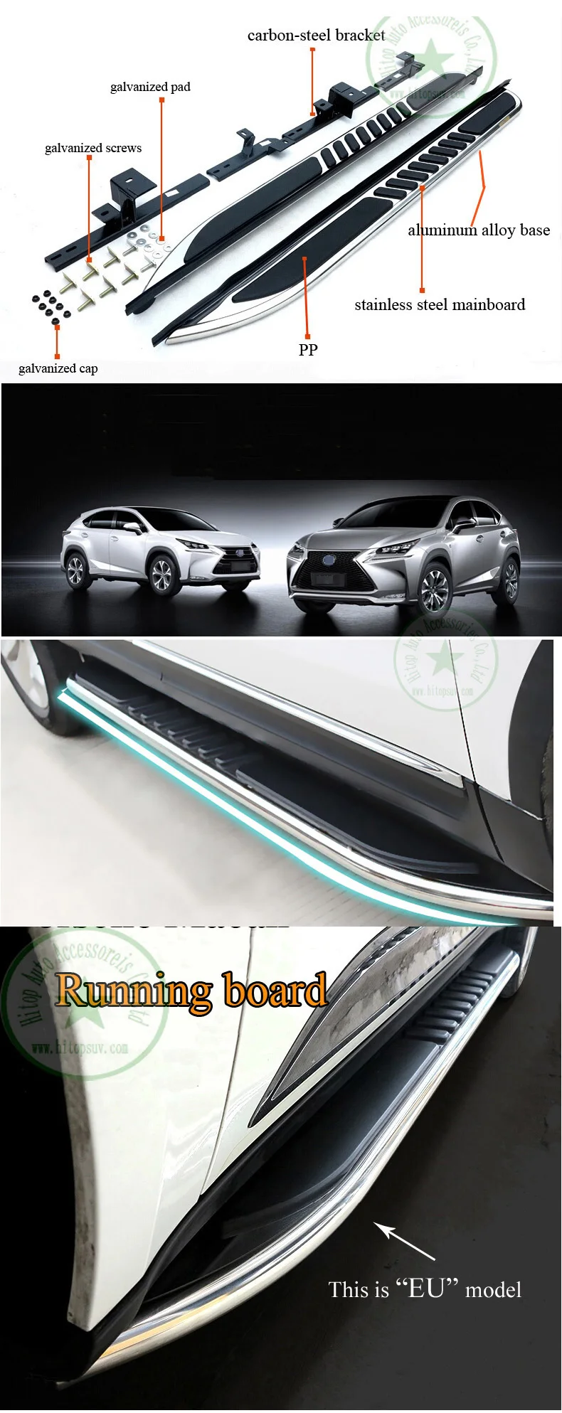Горячая Распродажа, Беговая плата nerf для LEXUS NX NX300h NX200T 304 из нержавеющей стали с высокой яркостью, модель "EU"