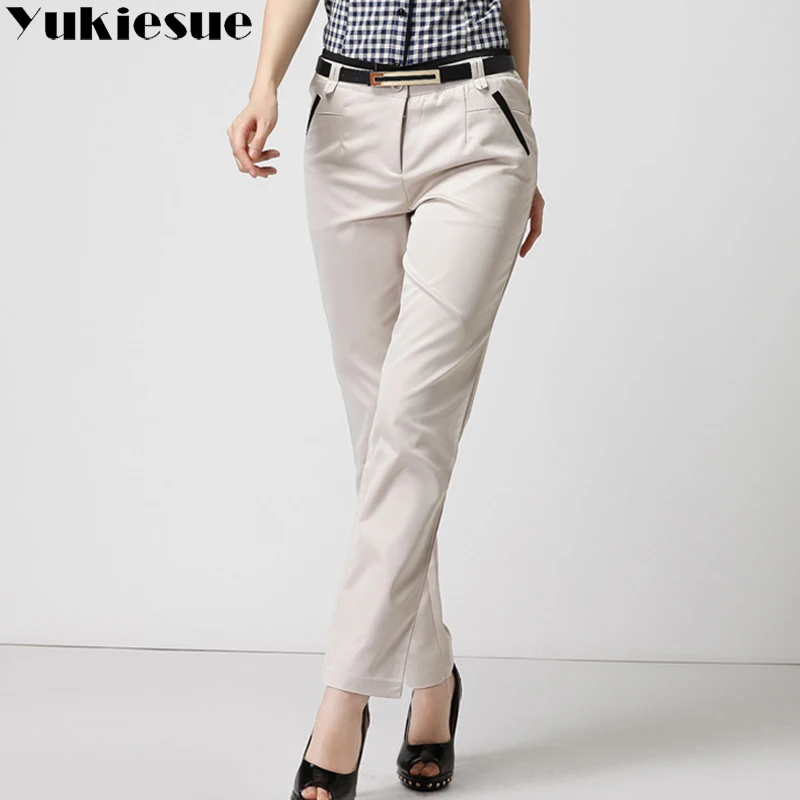 High waist trousers for women pants capri 2018 summer autumn OL office formal cotton pencil Women's suits Plus size xxl | Женская