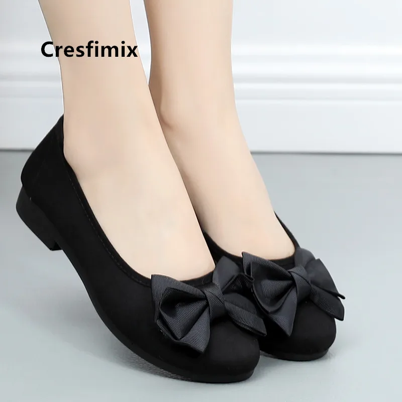 Cresfimix chaussures pour femmes женские модные черные танцевальные туфли размера плюс милые