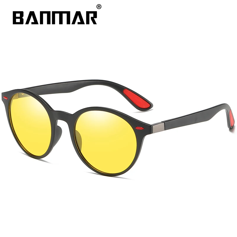 BANMAR Fashion Polarized Sunglasses Men TR90 Luxury Brand Designer Vintage Driving Night Sun Glasses Male Goggles Shadow UV400 - Цвет линз: BLACK YELLOW