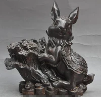 s03246 china fengshui wealth bronze cabbage money coin zodiac year rabbit lucky statue