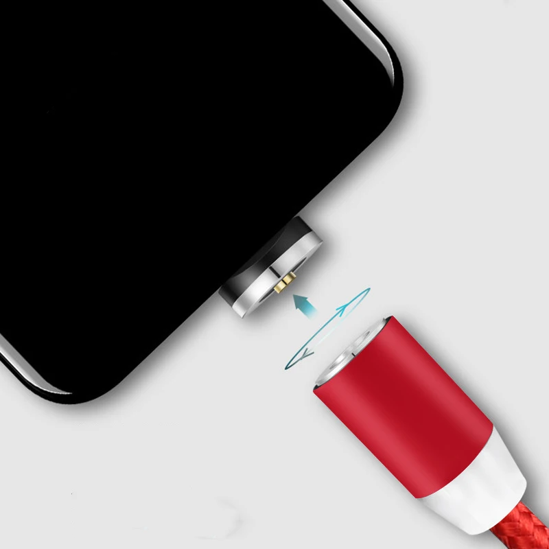 Магнитный usb-кабель для зарядки и передачи данных, быстрое зарядное устройство 2.4A usb type C, кабели для передачи данных, 1 м для IOS Android, мобильный телефон, удобство зарядки
