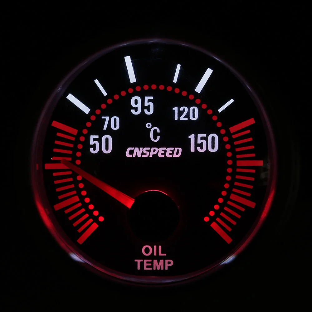 CNSPEED Автомобильный датчик температуры масла 50~ 150 C " 52 мм Универсальный Белый светодиодный цифровой датчик температуры масла 12 В с датчиком