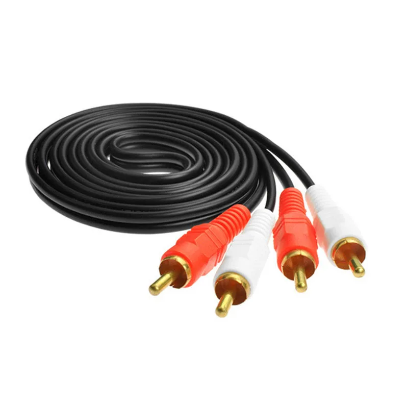 2RCA папа 2 RCA Мужской кабель стерео двойной аудио av для DVD ТВ CD усилитель