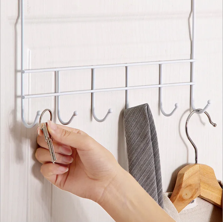 Luxury 6 Hooks Hanger Towel Hat Coat Clothes Wall Hook Over Door Bathroom |