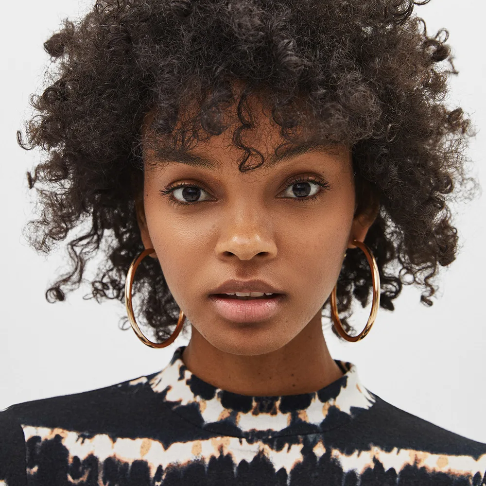 3 пары/уп. большие серьги кольца цвета розового золота минималистичные толстые