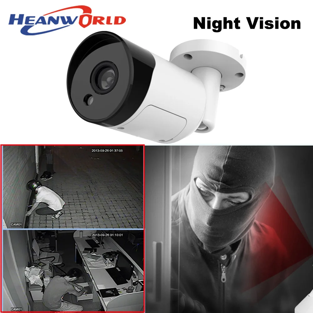 Heanworld HD 1080P IP камера наружная 3MP 4MP 5MP PoE CCTV водонепроницаемая с микрофоном ночное