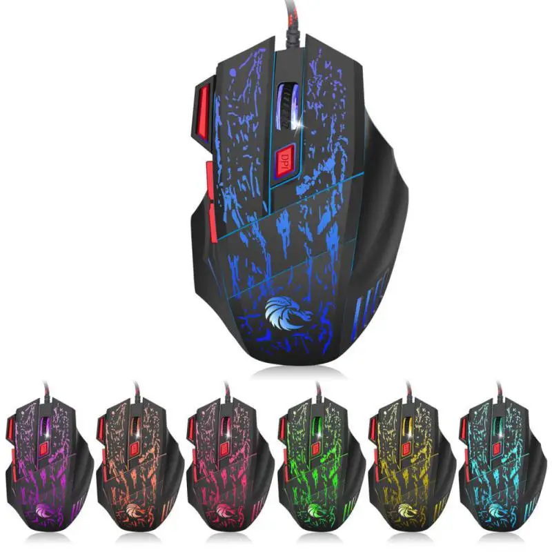 H300 профессиональная Проводная игровая мышь Firebird 7-клавишная светящаяся с кнопкой