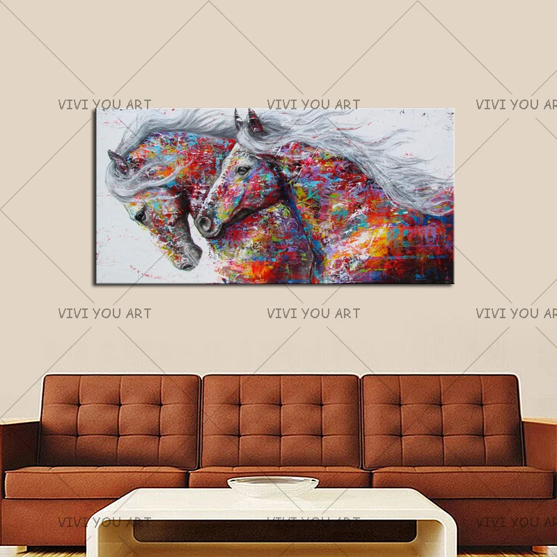 

Abstract Oil Painting Large Size Canvas Horse Paintings handmade Animal Wall Pictures Home Decor For Living Room As Unique Gift