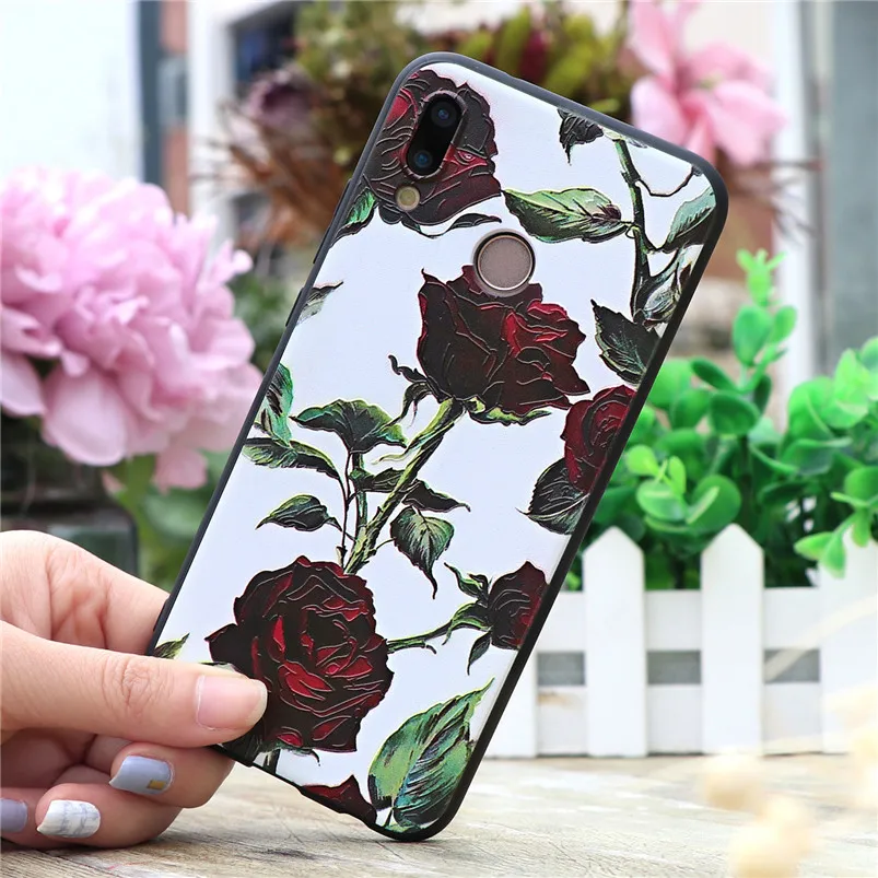 3D цветок чехол с тиснением для huawei Y5 Y6 Y7 рro рrime Y9 Honor 6A 7A 7X 8A 8X9 10 вид 20 Lite 10i 20i играть чехлы из ТПУ - Цвет: bdrose