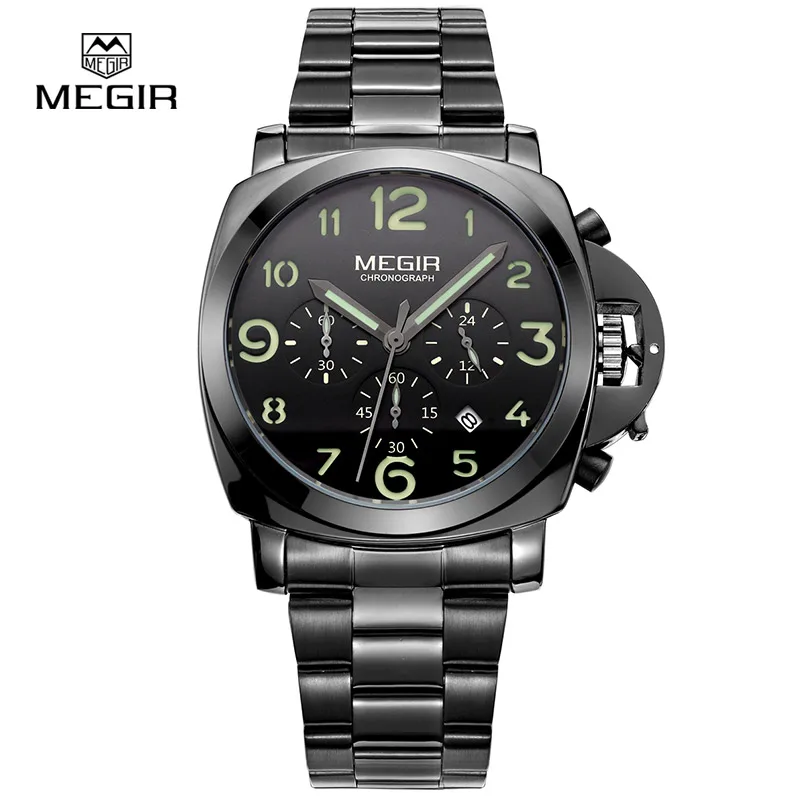 Megir для мужчин модные кварцевые часы Аналоговые Наручные человек непромокаемые