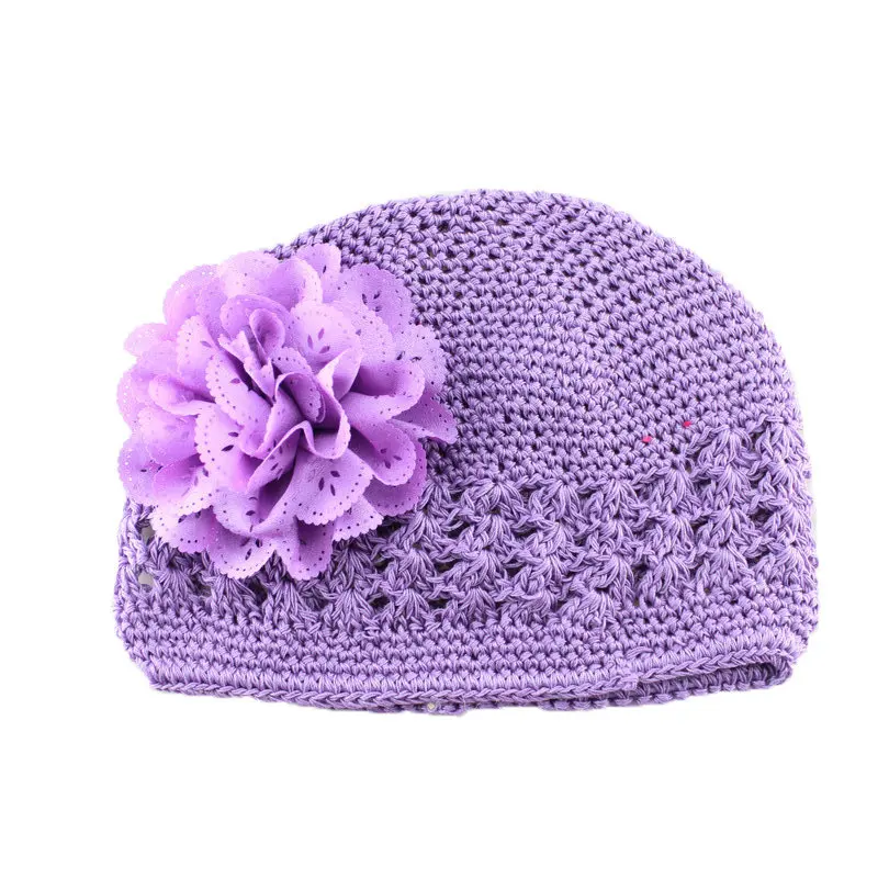 Korean silk peony hair cap child hat knitted Newborn Hat Baby Girl Cotton Beanie Soft Knit Infant Caps Hospital | Детская одежда и