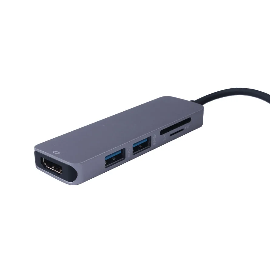 Elistooop Thunderbolt 3 концентратор Мини Док-станция USB Type C к HDMI USB3.0 кабель TF SD карта 5 в 1