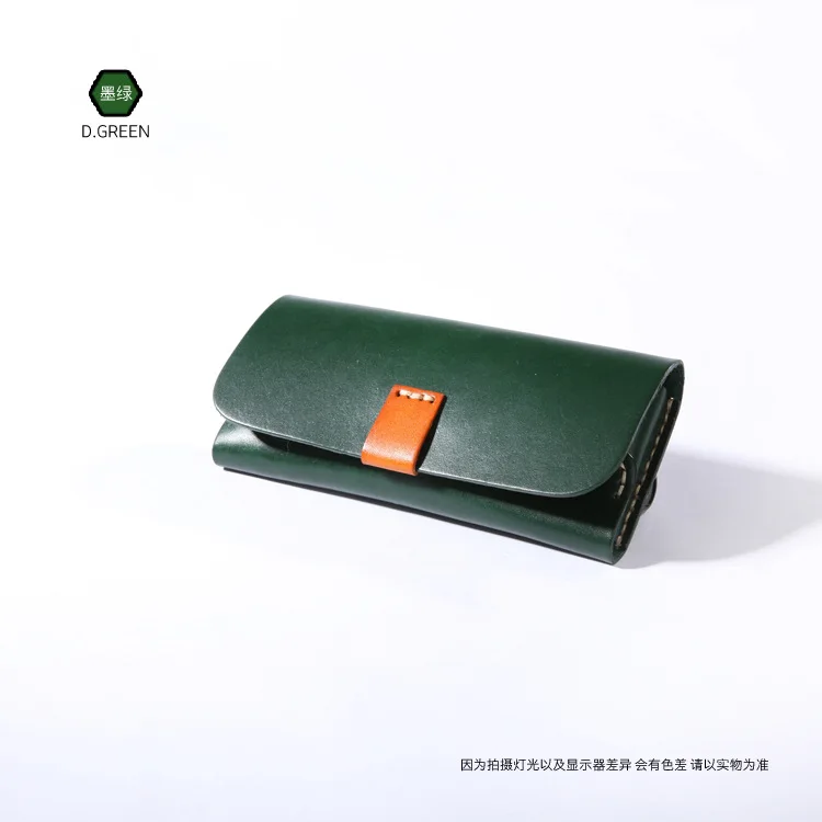 Green Новинка, ручная работа, кортекс, коробка для очков, Ретро стиль, высокое качество, Кожаный Чехол для очков, Воловья кожа, чехлы и сумки для очков BR5049 - Цвет: Green