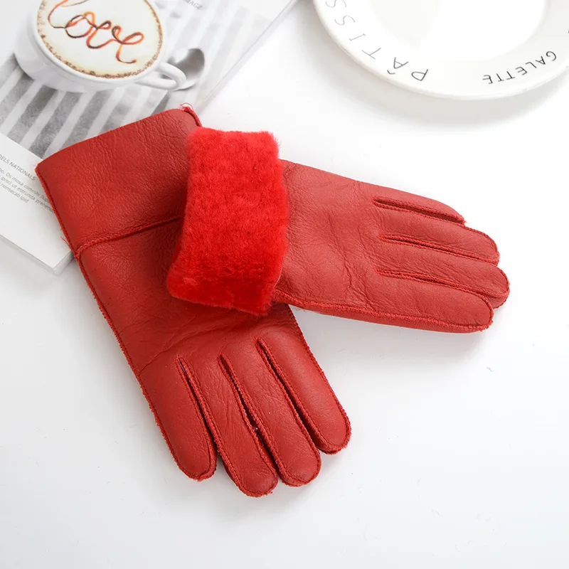 Женские утепленные перчатки из овчины теплые зимние кожаные MZ106|Женские