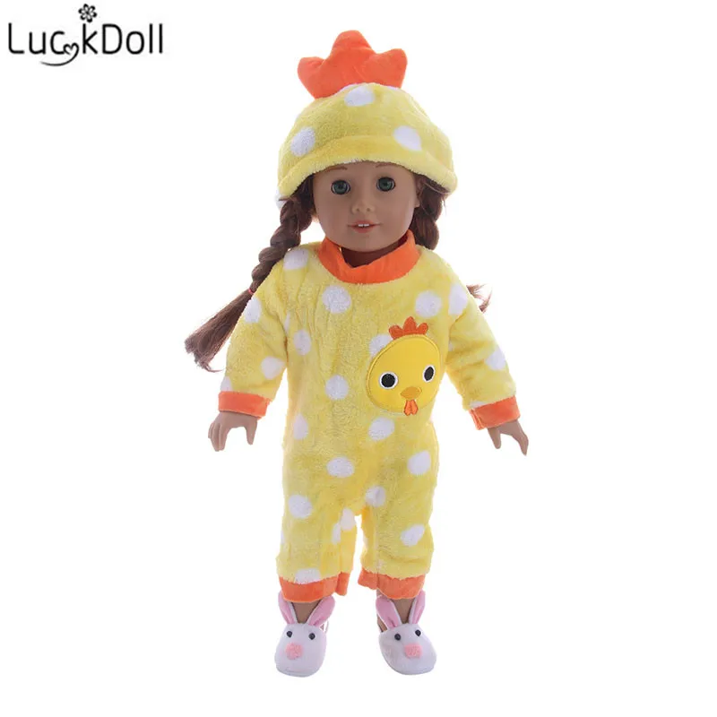 Великолепная пижама LUCKDOLL 18 дюймов американская кукла 43 см аксессуары для одежды