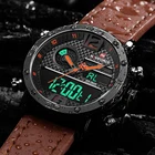 Люксовый бренд NAVIFORCE часы для мужчин модные повседневные спортивные часы военные цифровые водонепроницаемые кожаный ремешок кварцевые наручные часы