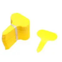 Yellow 100 шт. бирки для растений Т-образной садовой детской этикетки PP пластиковые бирки для растений маркеры горшки для рассады этикетки лоток маркеры инструменты - Цвет: Yellow