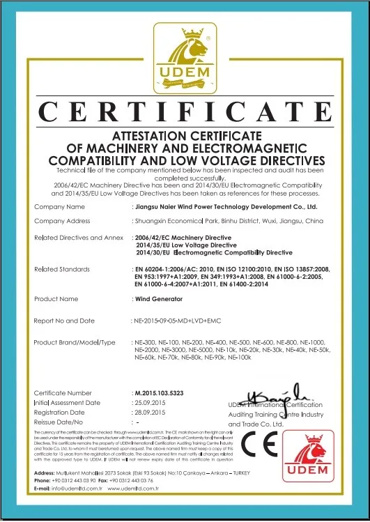 2KW 48 V 96VAC горизонтальный ветрогенератор 3 лезвия 1550 мм Высокая эффективность