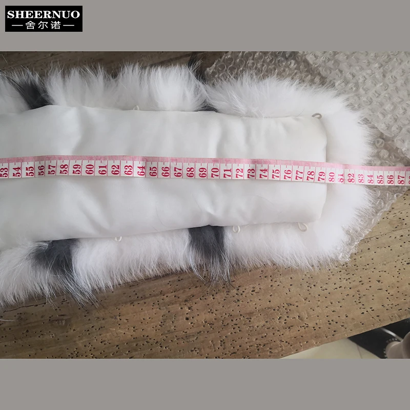 Sheernuo 100% мех лисы большой меховой воротник пуховик шапка пальто обычная шерсть