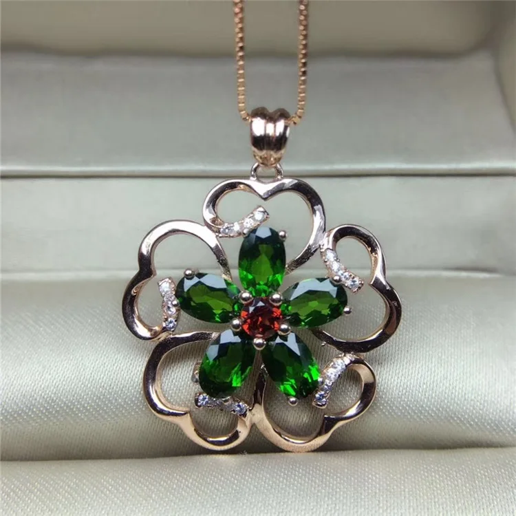 

KJJEAXCMY boutique jewels 925 Pure silver natural diophanous diamond pendant necklace inlaid with meihua ornaments
