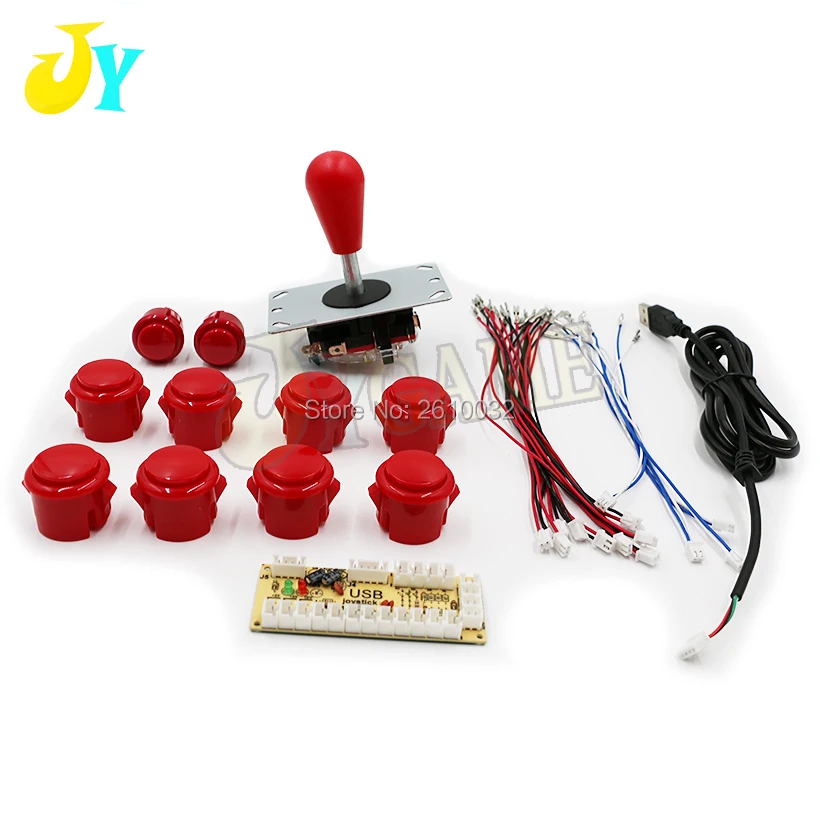 DIY Zero Delay Arcade USB PC джойстик 30 мм/24 мм Кнопка боевые игры запасные части энкодер|Игры