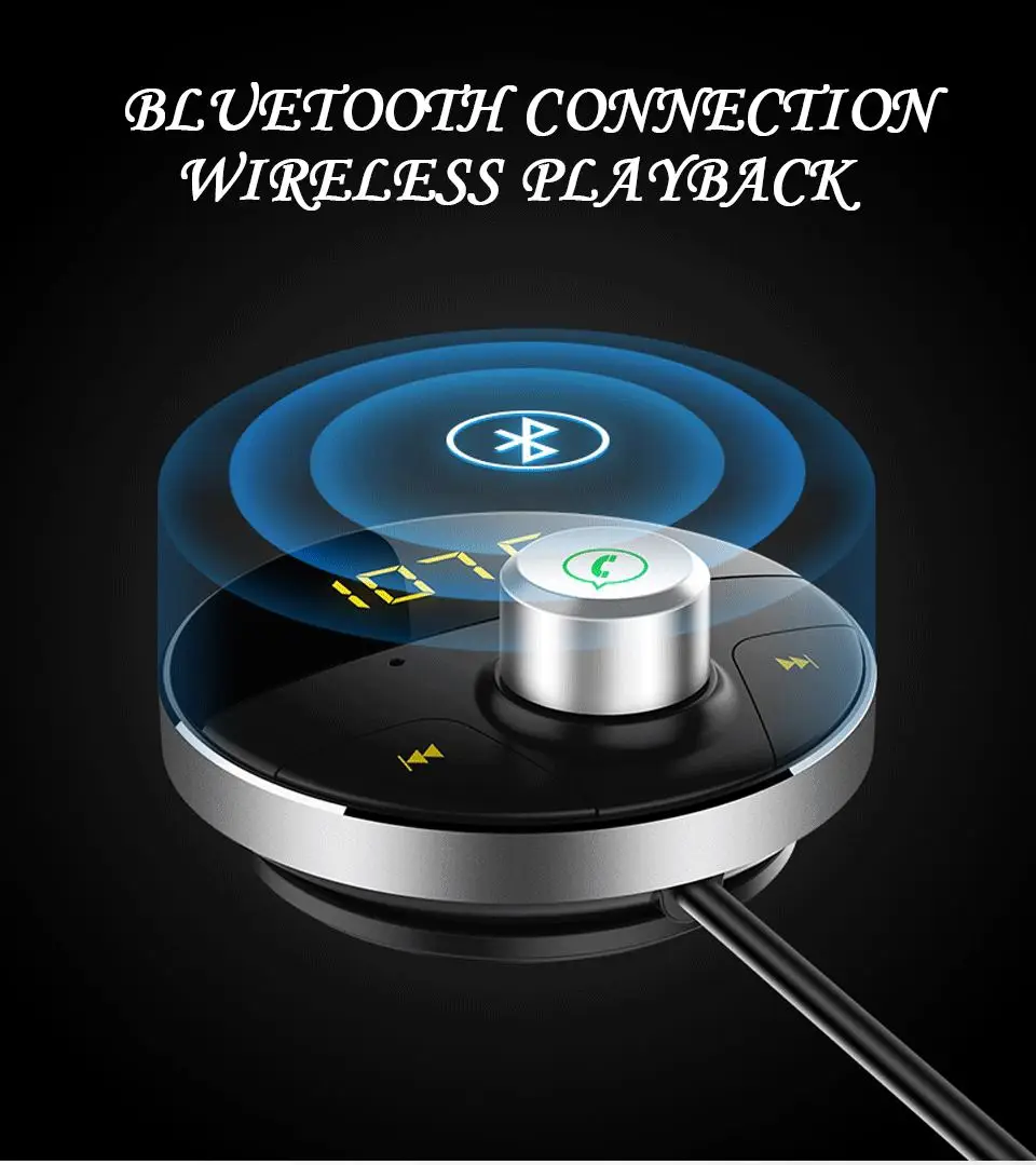 AOSHIKE беспроводной приемник Bluetooth fm-передатчик модулятор Автомобильный комплект fm-радио 12 В 24 В Автомобильное зарядное устройство музыкальный плеер цифровой дисплей