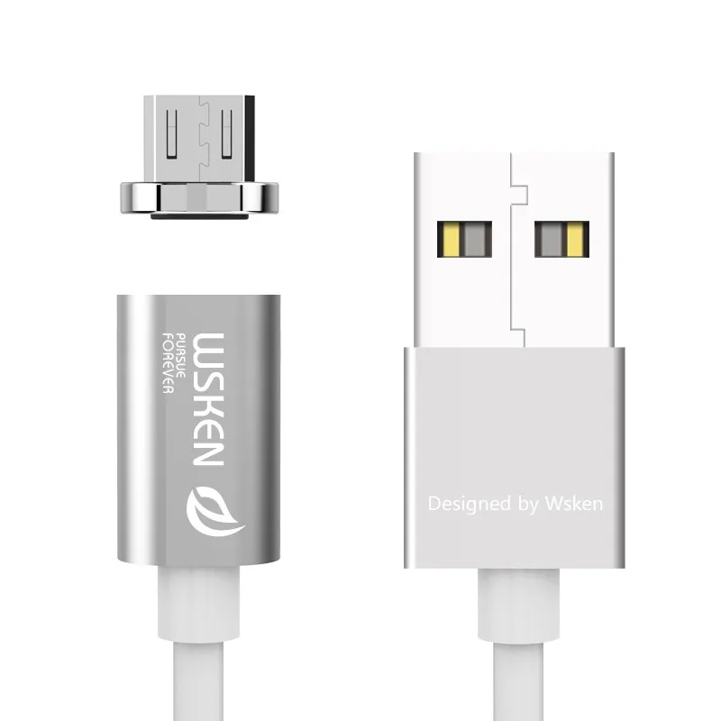 Магнитный зарядный кабель Wsken Micro USB/IOS для iPhone X, 8, 7 Plus, 6, 6 S Plus, samsung, Xiaomi, нейлоновый плетеный кабель Mini 2 для телефона