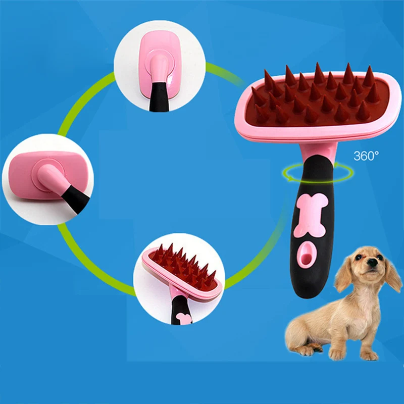 Силикагелевый материал Собака Кошка щетка расческа нежная купальная для длинных