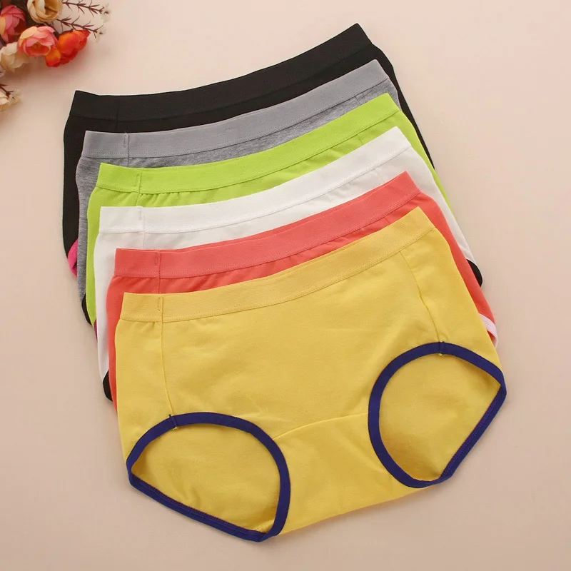 Бесшовные Симпатичные повседневные спортивные трусики для девочек хлопковое