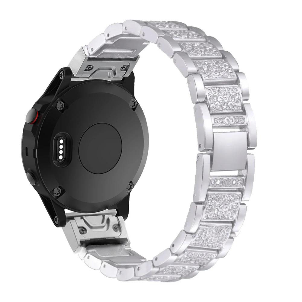 26 мм Quick Fit часы замена металлические стразы Bling регулируемые полосы браслет для Garmin Fenix 5X/3(не подходит для Fenix5/5S) женщин