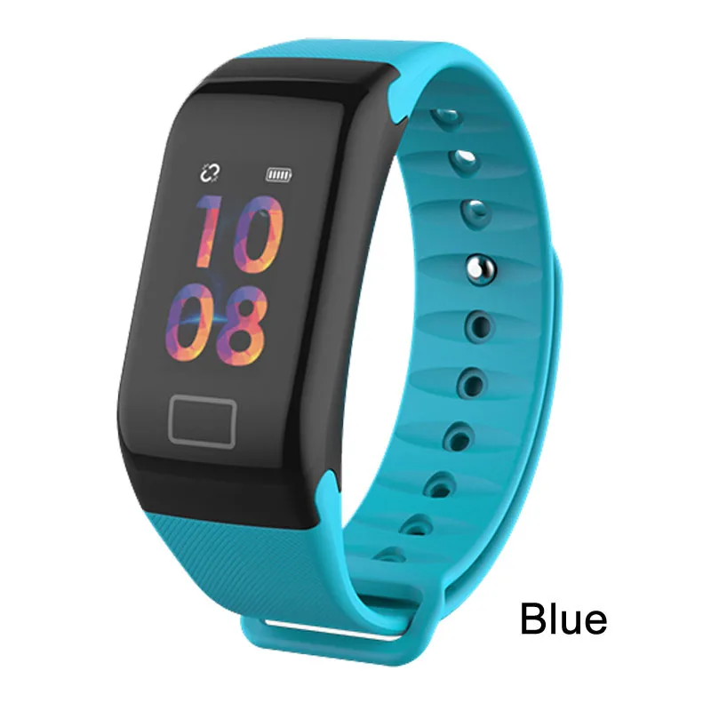 blue F1 Plus умный Браслет цветной экран Smartband IP67 водонепроницаемый браслет спортивный фитнес-трекер монитор сердечного ритма трекер сна - Цвет: blue