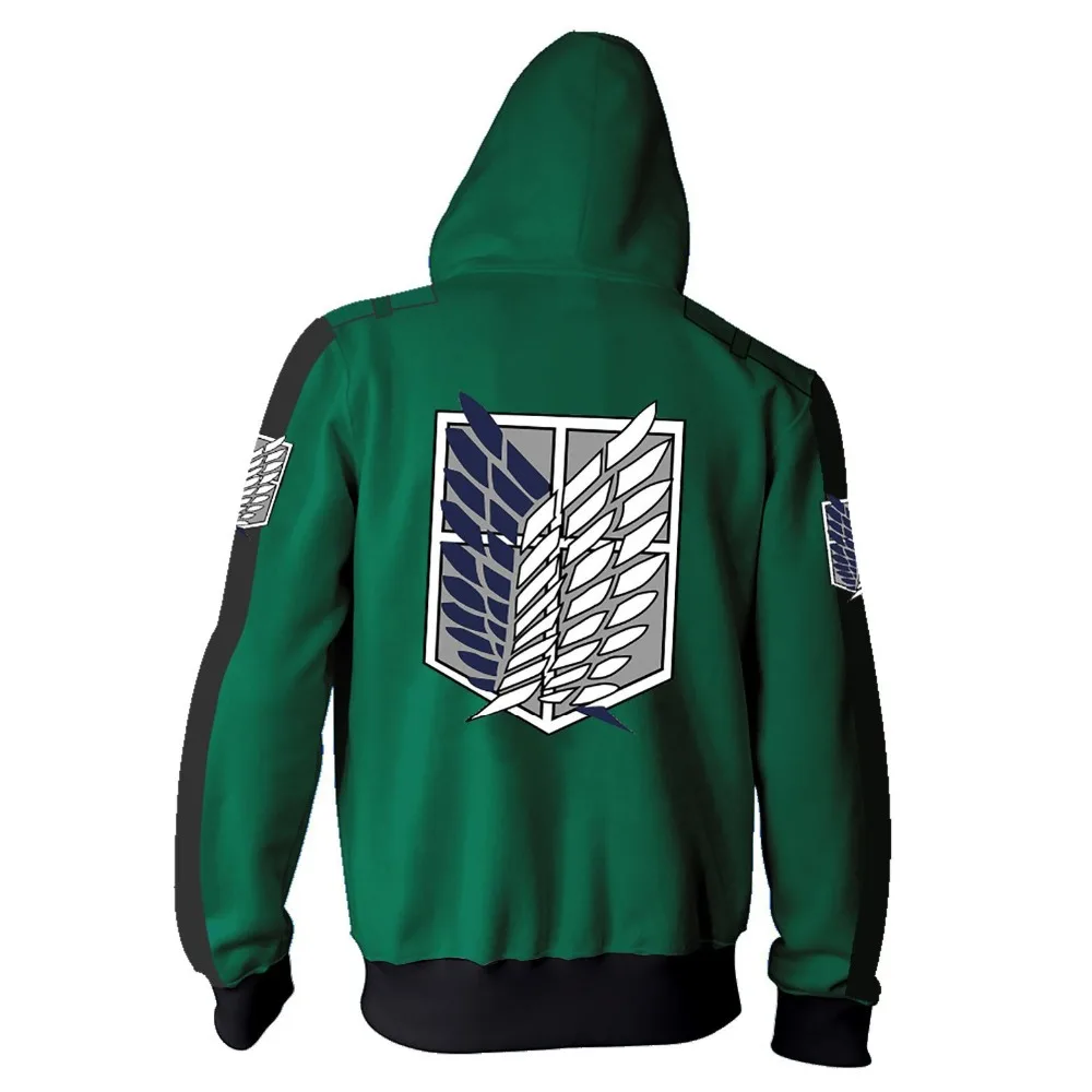 

CostumeBuy Attack on Titan Cosplay Jacket Shingeki no Kyojin Costume Coat Legion Green Sweatershirt Zipper Hoodie 5XL Plus Size