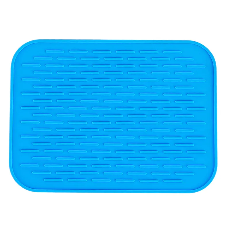 blue 1 шт. термостойкий консервный нож нескользящий коврик стол коврик кухонные блюда и чашка коврик для сушки подставка силиконовый горшок держатель - Цвет: blue