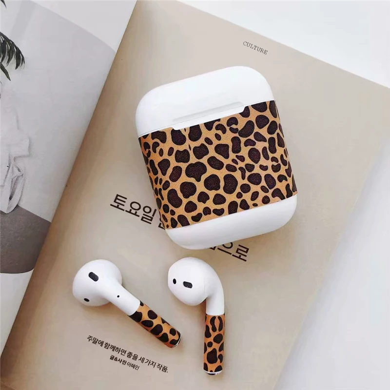 Защитная виниловая наклейка для Apple Airpods чехол стикер на полную длину для Air Pods наушники мультфильм украшения клей чехол
