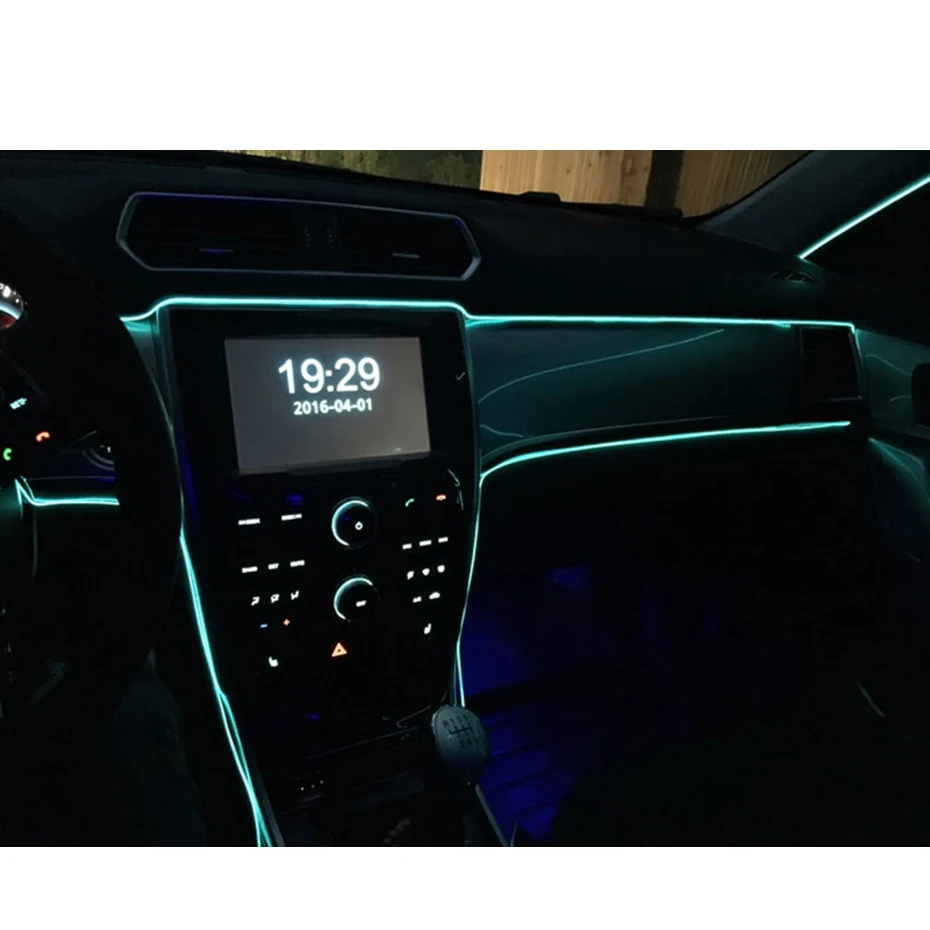 Универсальная автомобильная лента 5 м GEETANS гибкая неоновая с контроллером для