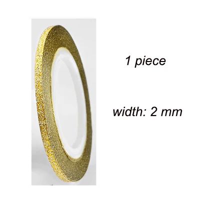 Golden 2mm 10 цветов клейкая лента для ногтей рулон 3 ширины рулон ленты для ногтей с блестящим украшением цветная лента для ногтей линия для нейл-арта LDL - Цвет: Golden 2mm